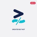 Two color greater but not equivalent vector icon from education concept. isolated blue greater but not equivalent vector sign Royalty Free Stock Photo