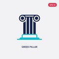 Two color greek pillar vector icon from education concept. isolated blue greek pillar vector sign symbol can be use for web, Royalty Free Stock Photo