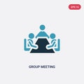 Two color group meeting vector icon from people concept. isolated blue group meeting vector sign symbol can be use for web, mobile