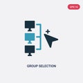 Two color group selection vector icon from networking concept. isolated blue group selection vector sign symbol can be use for web