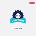 Two color guarantee vector icon from fast food concept. isolated blue guarantee vector sign symbol can be use for web, mobile and Royalty Free Stock Photo