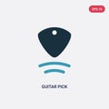 Two color guitar pick vector icon from music concept. isolated blue guitar pick vector sign symbol can be use for web, mobile and Royalty Free Stock Photo