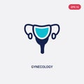 Two color gynecology vector icon from health and medical concept. isolated blue gynecology vector sign symbol can be use for web,