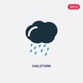 Two color hailstorm vector icon from meteorology concept. isolated blue hailstorm vector sign symbol can be use for web, mobile