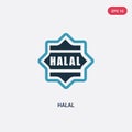Two color halal vector icon from religion concept. isolated blue halal vector sign symbol can be use for web, mobile and logo. eps Royalty Free Stock Photo