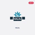 Two color halal vector icon from religion-2 concept. isolated blue halal vector sign symbol can be use for web, mobile and logo. Royalty Free Stock Photo