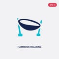 Two color hammock relaxing vector icon from holidays concept. isolated blue hammock relaxing vector sign symbol can be use for web
