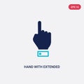 Two color hand with extended pointing finger vector icon from american football concept. isolated blue hand with extended pointing Royalty Free Stock Photo