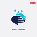 Two color hands cleaning vector icon from cleaning concept. isolated blue hands cleaning vector sign symbol can be use for web, Royalty Free Stock Photo