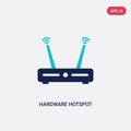 Two color hardware hotspot vector icon from hardware concept. isolated blue hardware hotspot vector sign symbol can be use for web Royalty Free Stock Photo