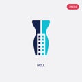 Two color hell vector icon from fashion concept. isolated blue hell vector sign symbol can be use for web, mobile and logo. eps 10