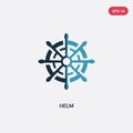 Two color helm vector icon from nautical concept. isolated blue helm vector sign symbol can be use for web, mobile and logo. eps Royalty Free Stock Photo