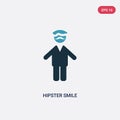 Two color hipster smile vector icon from people concept. isolated blue hipster smile vector sign symbol can be use for web, mobile