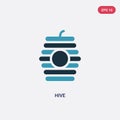 Two color hive vector icon from nature concept. isolated blue hive vector sign symbol can be use for web, mobile and logo. eps 10
