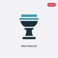 Two color holy chalice vector icon from religion concept. isolated blue holy chalice vector sign symbol can be use for web, mobile