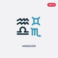 Two color horoscope vector icon from signs concept. isolated blue horoscope vector sign symbol can be use for web, mobile and logo Royalty Free Stock Photo