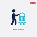 Two color hotel service vector icon from food concept. isolated blue hotel service vector sign symbol can be use for web, mobile Royalty Free Stock Photo