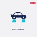 Two color hover transport vector icon from artificial intellegence concept. isolated blue hover transport vector sign symbol can