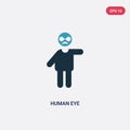 Two color human eye vector icon from people concept. isolated blue human eye vector sign symbol can be use for web, mobile and Royalty Free Stock Photo