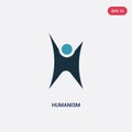 Two color humanism vector icon from religion concept. isolated blue humanism vector sign symbol can be use for web, mobile and Royalty Free Stock Photo