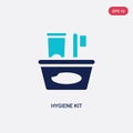 Two color hygiene kit vector icon from hygiene concept. isolated blue hygiene kit vector sign symbol can be use for web, mobile Royalty Free Stock Photo