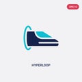 Two color hyperloop vector icon from artificial intellegence concept. isolated blue hyperloop vector sign symbol can be use for