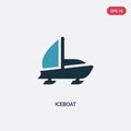 Two color iceboat vector icon from nautical concept. isolated blue iceboat vector sign symbol can be use for web, mobile and logo