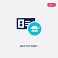 Two color identity theft vector icon from cyber concept. isolated blue identity theft vector sign symbol can be use for web, Royalty Free Stock Photo