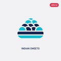 Two color indian sweets vector icon from india concept. isolated blue indian sweets vector sign symbol can be use for web, mobile