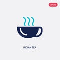 Two color indian tea vector icon from india concept. blue indian tea vector sign symbol can be use for web, mobile and