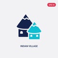 Two color indian village vector icon from culture concept. isolated blue indian village vector sign symbol can be use for web,