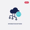 Two color information network vector icon from computer concept. isolated blue information network vector sign symbol can be use