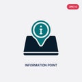 Two color information point vector icon from maps and location concept. isolated blue information point vector sign symbol can be Royalty Free Stock Photo