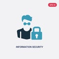 Two color information security analyst vector icon from professions concept. isolated blue information security analyst vector