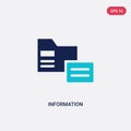 Two color information vector icon from gdpr concept. isolated blue information vector sign symbol can be use for web, mobile and