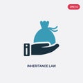 Two color inheritance law vector icon from law and justice concept. isolated blue inheritance law vector sign symbol can be use