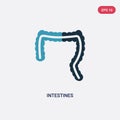 Two color intestines vector icon from medical concept. isolated blue intestines vector sign symbol can be use for web, mobile and