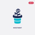 Two color investment vector icon from digital economy concept. isolated blue investment vector sign symbol can be use for web, Royalty Free Stock Photo