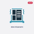 Two color irish steam bath vector icon from sauna concept. isolated blue irish steam bath vector sign symbol can be use for web,