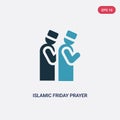 Two color islamic friday prayer vector icon from religion-2 concept. isolated blue islamic friday prayer vector sign symbol can be Royalty Free Stock Photo