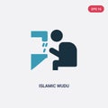 Two color islamic wudu vector icon from religion-2 concept. isolated blue islamic wudu vector sign symbol can be use for web,
