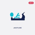 Two color jack plane vector icon from construction concept. isolated blue jack plane vector sign symbol can be use for web, mobile