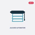 Two color jalousie automation vector icon from smart home concept. isolated blue jalousie automation vector sign symbol can be use