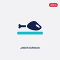 Two color jamÃÂ³n serrano vector icon from culture concept. isolated blue jamÃÂ³n serrano vector sign symbol can be use for web,