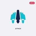 Two color jetpack vector icon from future technology concept. isolated blue jetpack vector sign symbol can be use for web, mobile Royalty Free Stock Photo