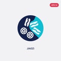 Two color jiaozi vector icon from asian concept. isolated blue jiaozi vector sign symbol can be use for web, mobile and logo. eps