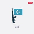 Two color jihad vector icon from religion concept. isolated blue jihad vector sign symbol can be use for web, mobile and logo. eps Royalty Free Stock Photo