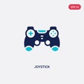 Two color joystick vector icon from electronic devices concept. isolated blue joystick vector sign symbol can be use for web,