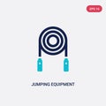 Two color jumping equipment vector icon from gym equipment concept. isolated blue jumping equipment vector sign symbol can be use