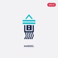 Two color kandeel vector icon from india concept. isolated blue kandeel vector sign symbol can be use for web, mobile and logo.